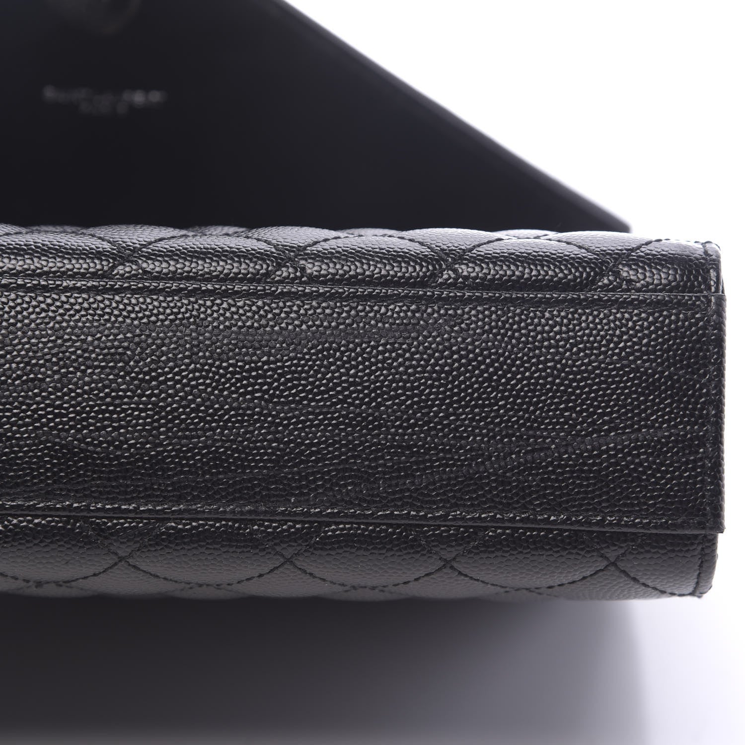 Saint Laurent Grain De Poudre Textured Mixed Matelasse Triquilt Medium Monogram Satchel Black 11 of 13