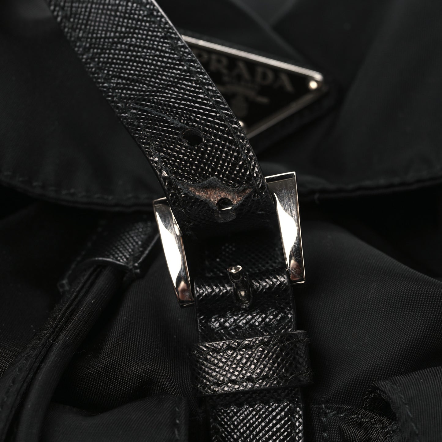 Tessuto Nylon Saffiano Small Backpack Black