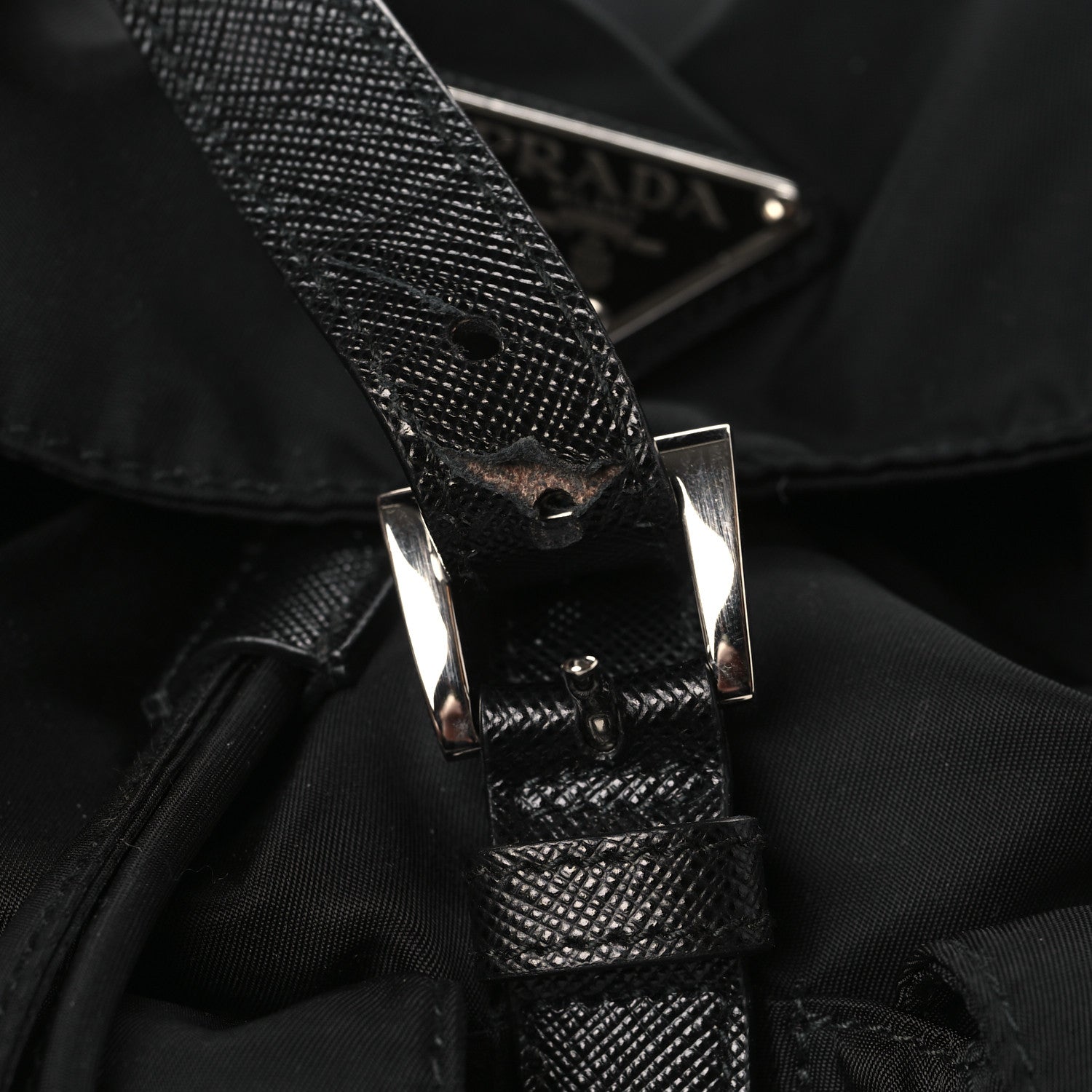 Prada Tessuto Nylon Saffiano Small Backpack Black 10 of 10