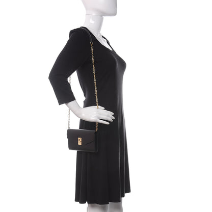 Celine Shiny Smooth Calfskin C Wallet On Chain Bag Black 2 of 9