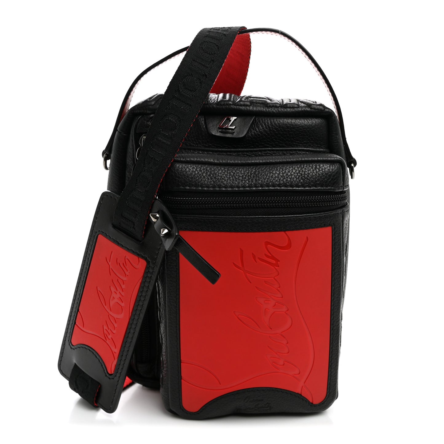 Calfskin Rubber Loubideal Crossbody Bag Black Loubi