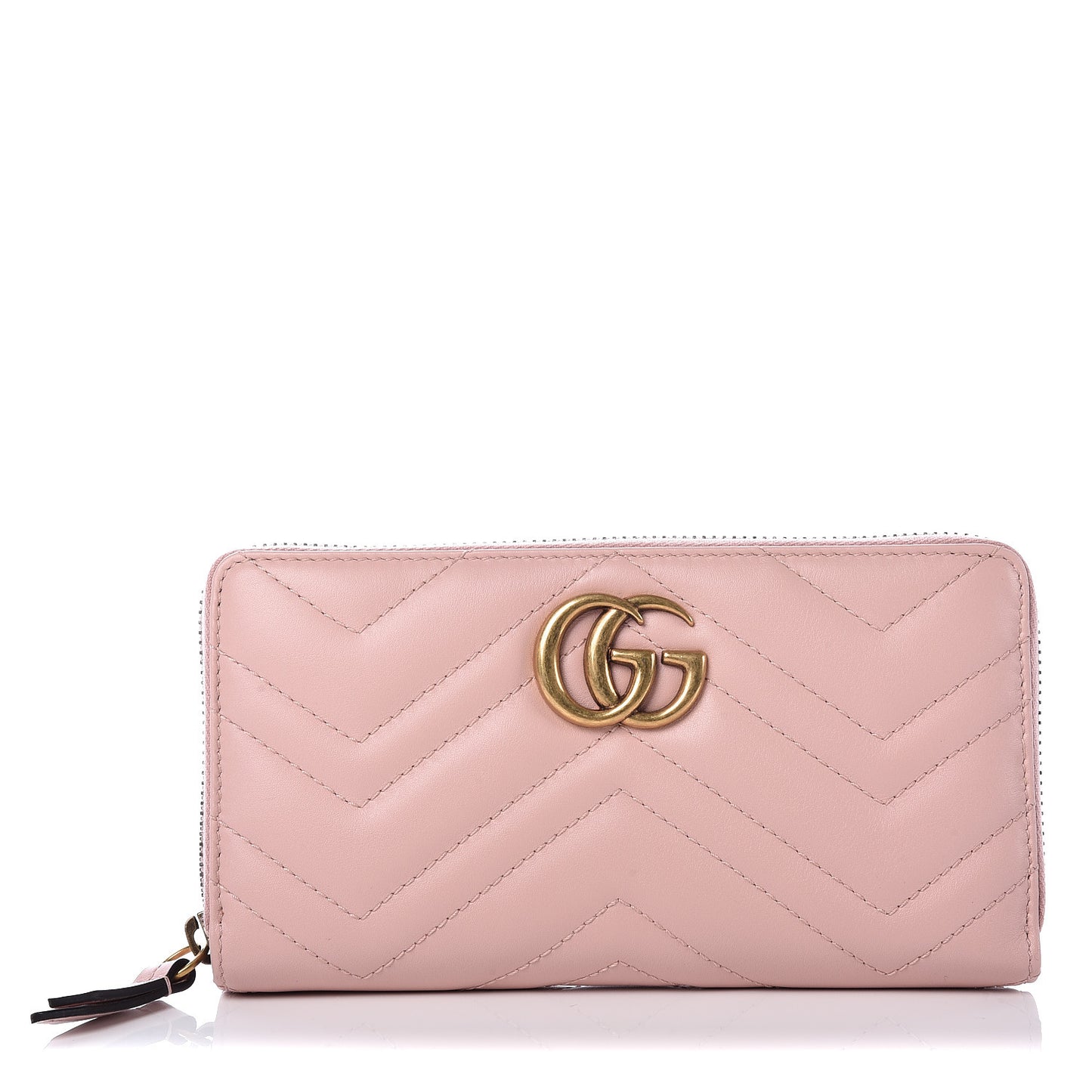 Calfskin Matelasse GG Marmont Zip Around Wallet Perfect Pink