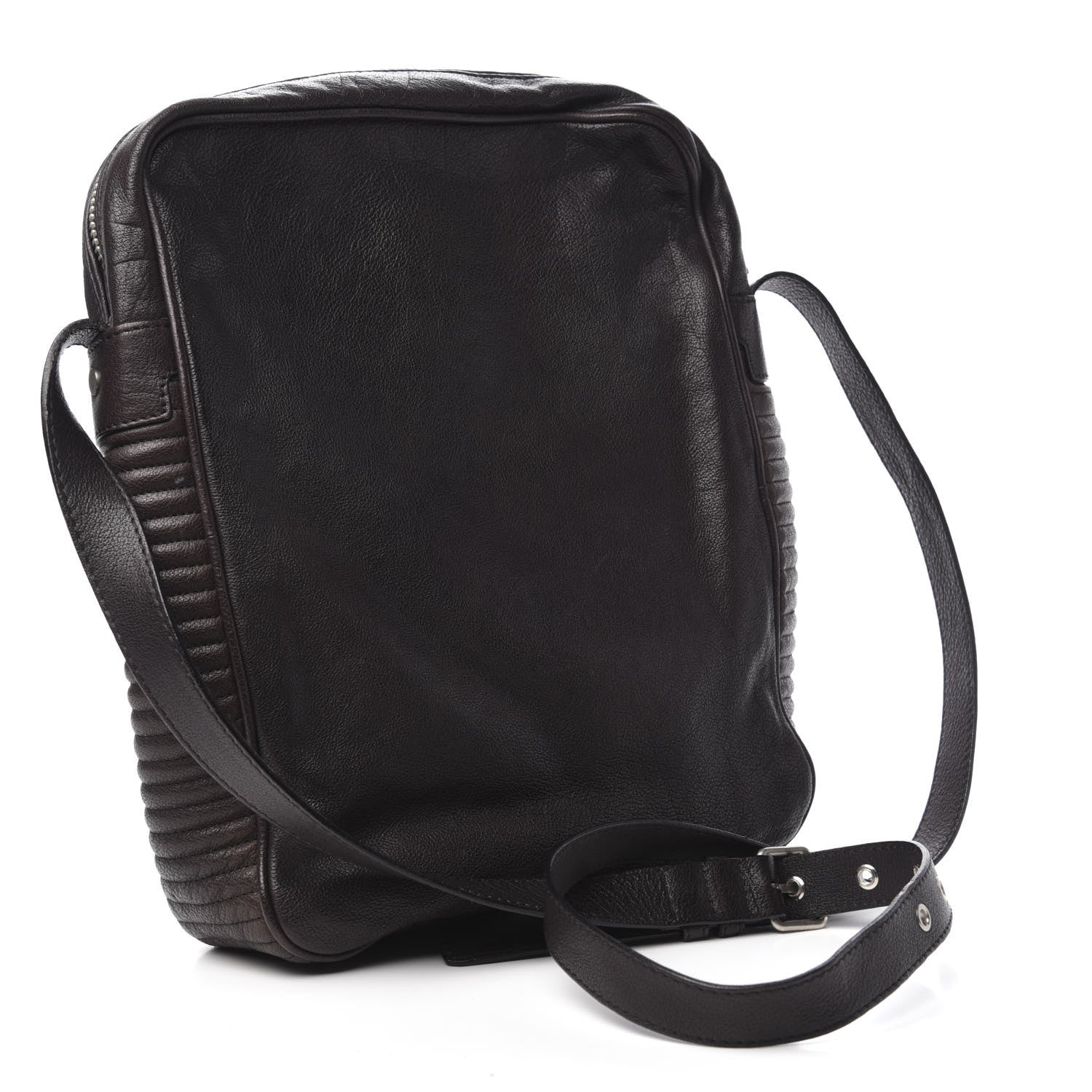 Burberry Grained Calfskin Crossbody Bag Black Brown 3 of 12