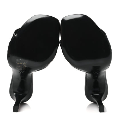 Louis Vuitton Lambskin Embossed Monogram Revival High Heel Mules 38 Black 6 of 10