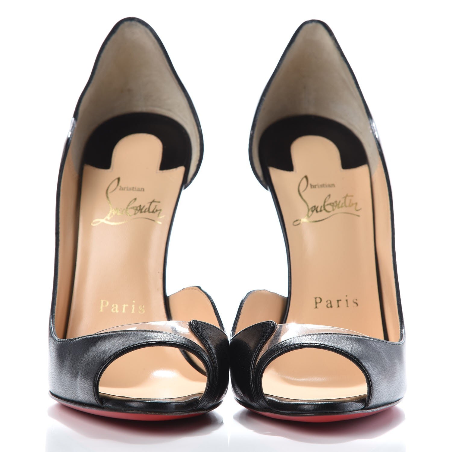 Christian Louboutin Kid PVC Deepik 120 Peep Toe Pumps 35.5 Black 2 of 16