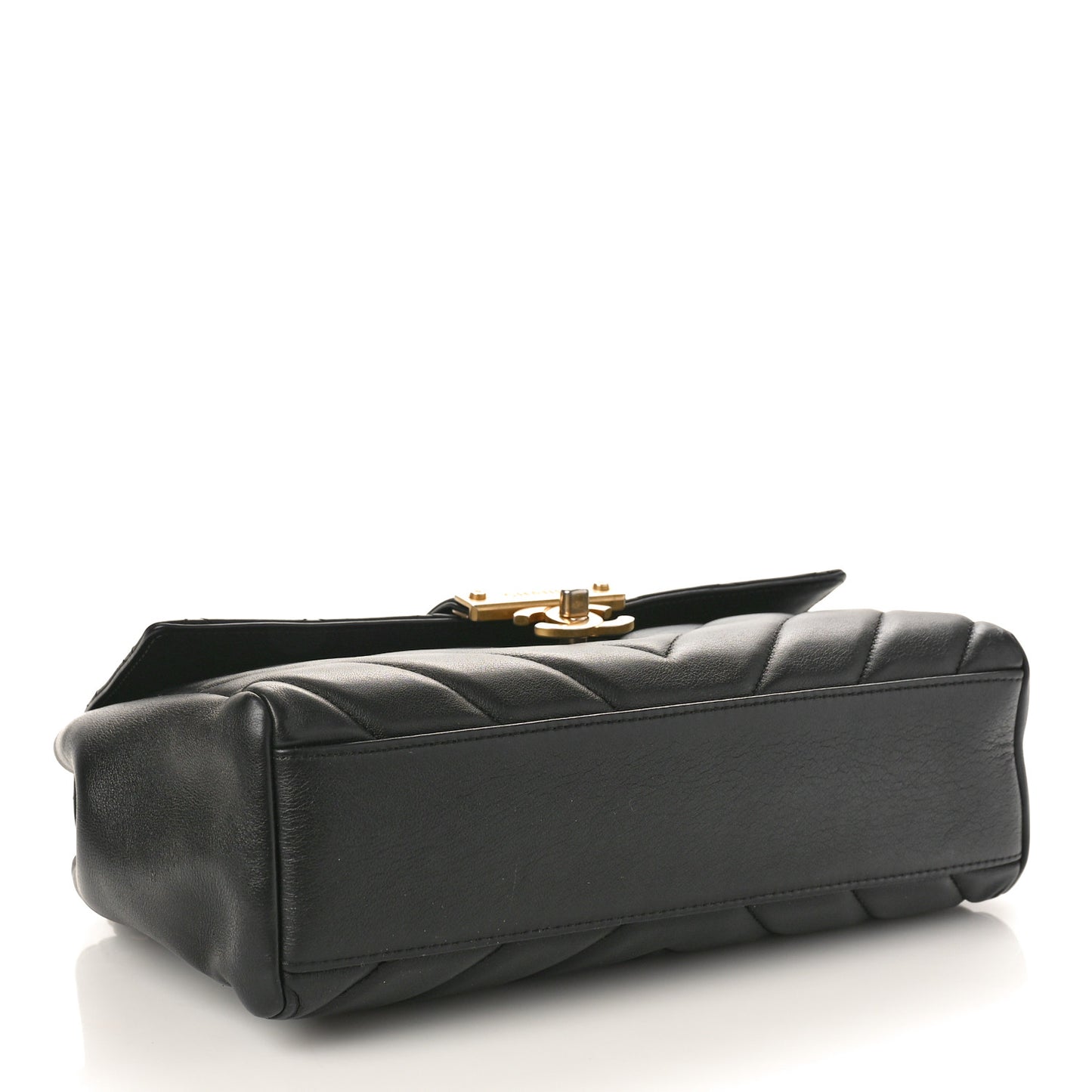 Calfskin Quilted Chevron In The City Bag Black