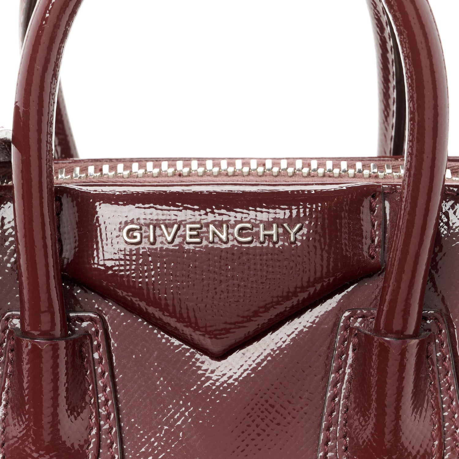 Givenchy Textured Patent Calfskin Mini Antigona Aubergine 8 of 12
