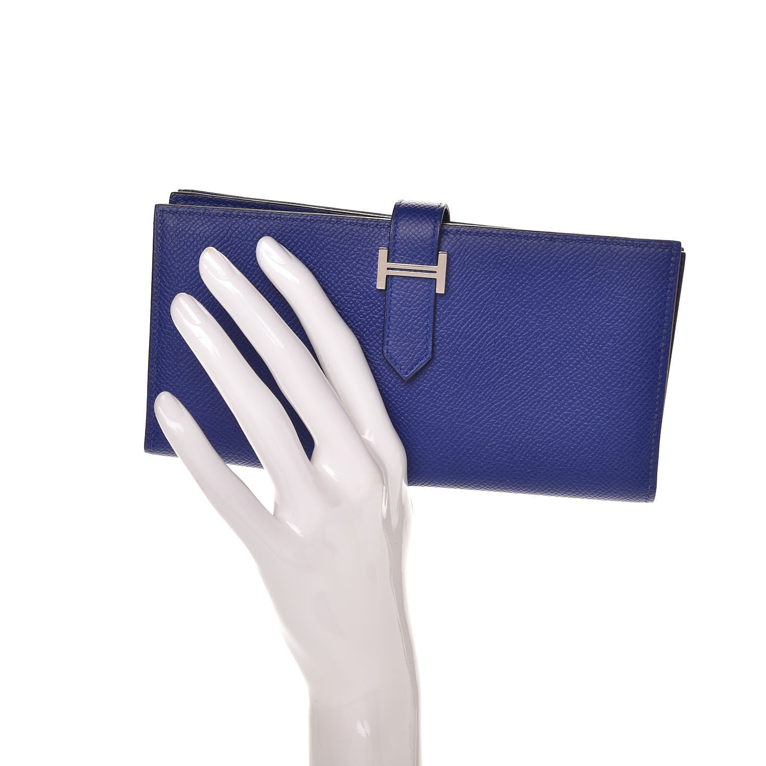 Hermes Epsom Bearn Gusset Wallet Bleu Electrique 2 of 8