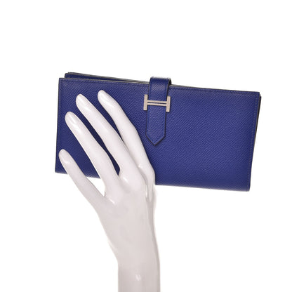 Hermes Epsom Bearn Gusset Wallet Bleu Electrique 2 of 8