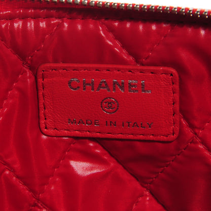 Chanel Patent Calfskin Quilted Medium Cosmetic Case Red 6 of 9
