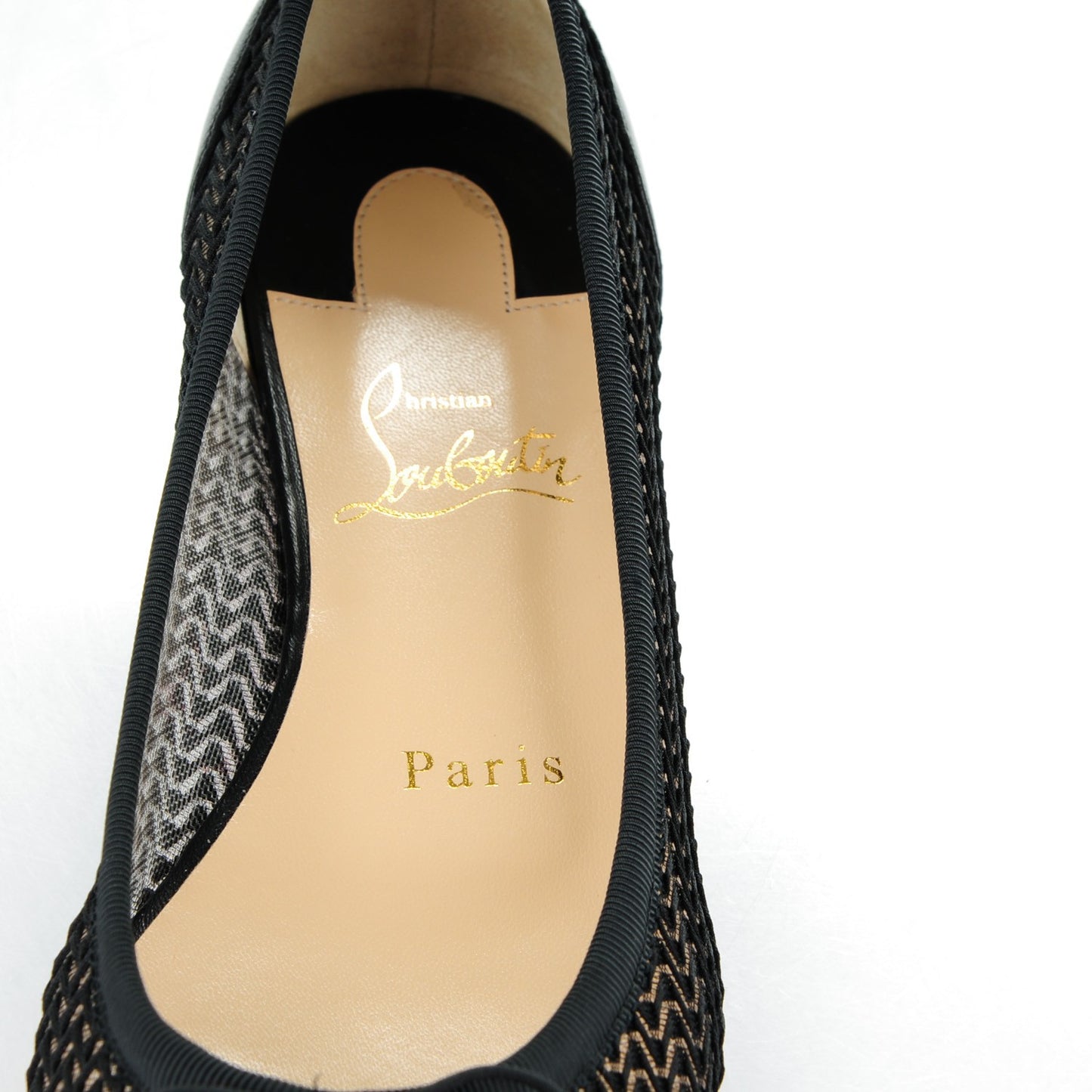 Shiny Nappa Maille Miss Mix Flats 35.5 Version Black