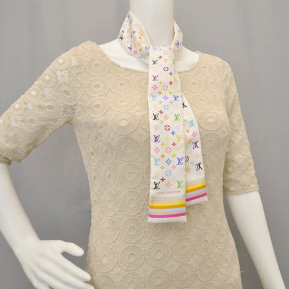 Louis Vuitton Silk Monogram Multicolor Bandeau White 2 of 4