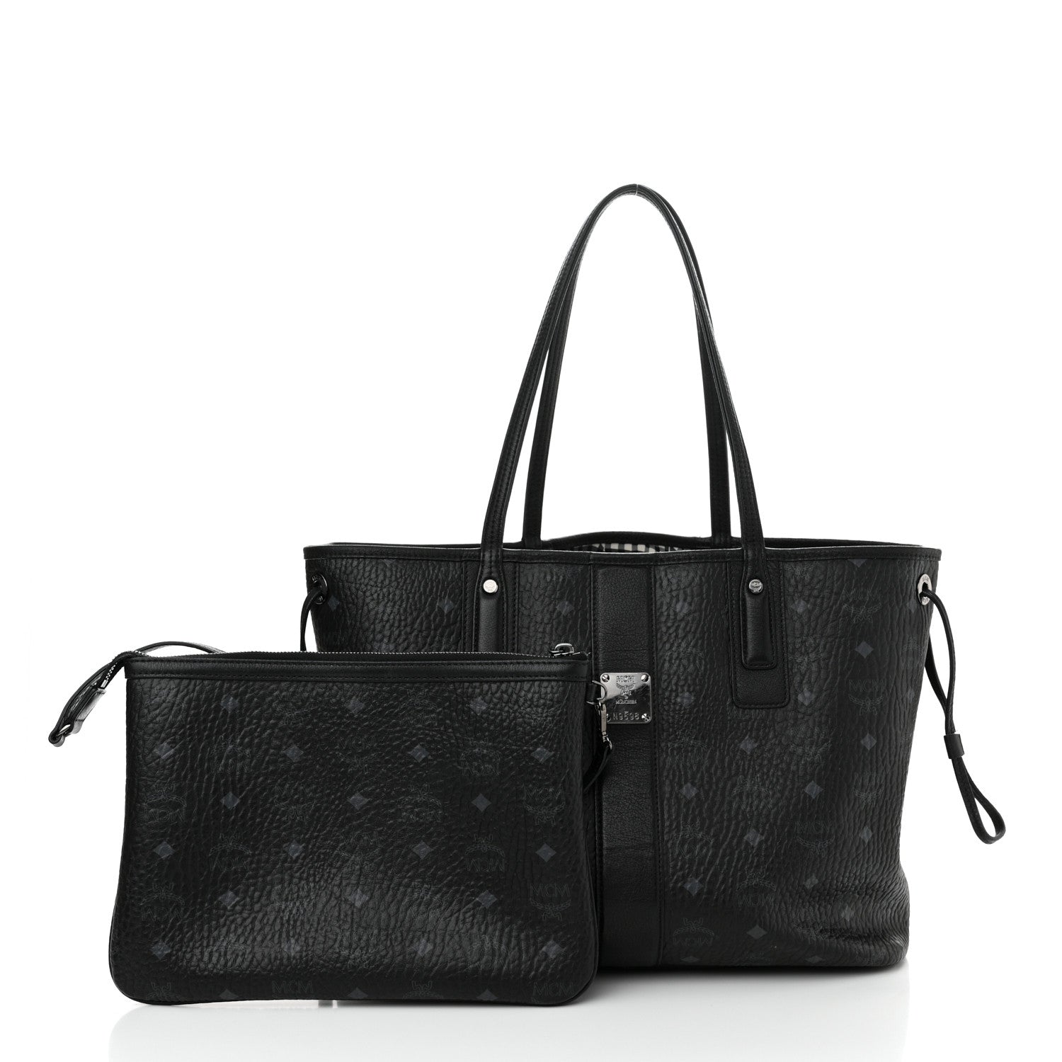 MCM Visetos Medium Liz Reversible Shopper Tote Black 6 of 29