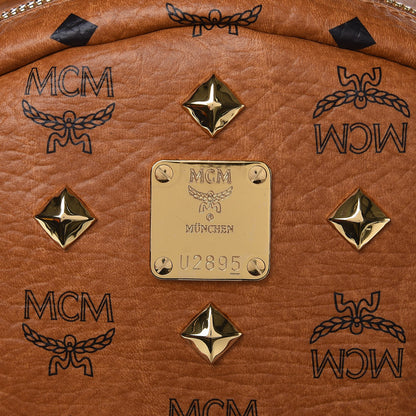 MCM Visetos Studded Medium Stark M Backpack Cognac 20 of 22