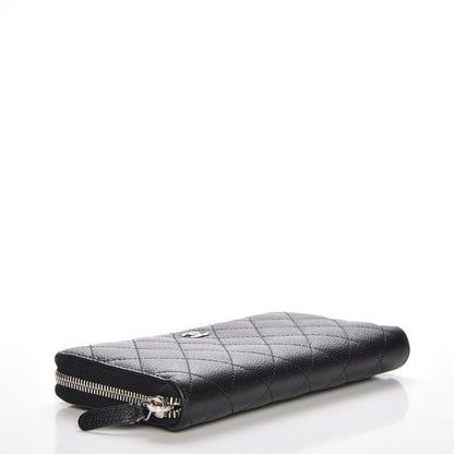 Chanel Caviar Quilted Large Gusset Zip Around Wallet Black 4 of 11