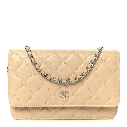Chanel Caviar Quilted Wallet on Chain WOC Beige 1 of 12