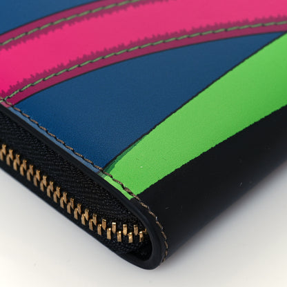 Versace Calfskin Medusa Barocco Rodeo Print Zip Around Wallet Black Multicolor 10 of 13
