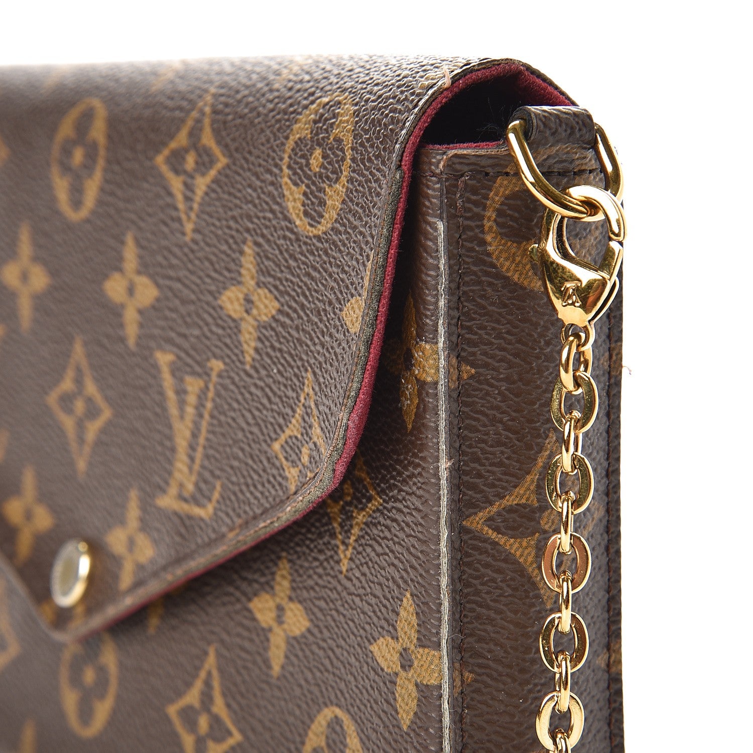 Louis Vuitton Monogram Pochette Felicie Chain Wallet Fuchsia 14 of 14