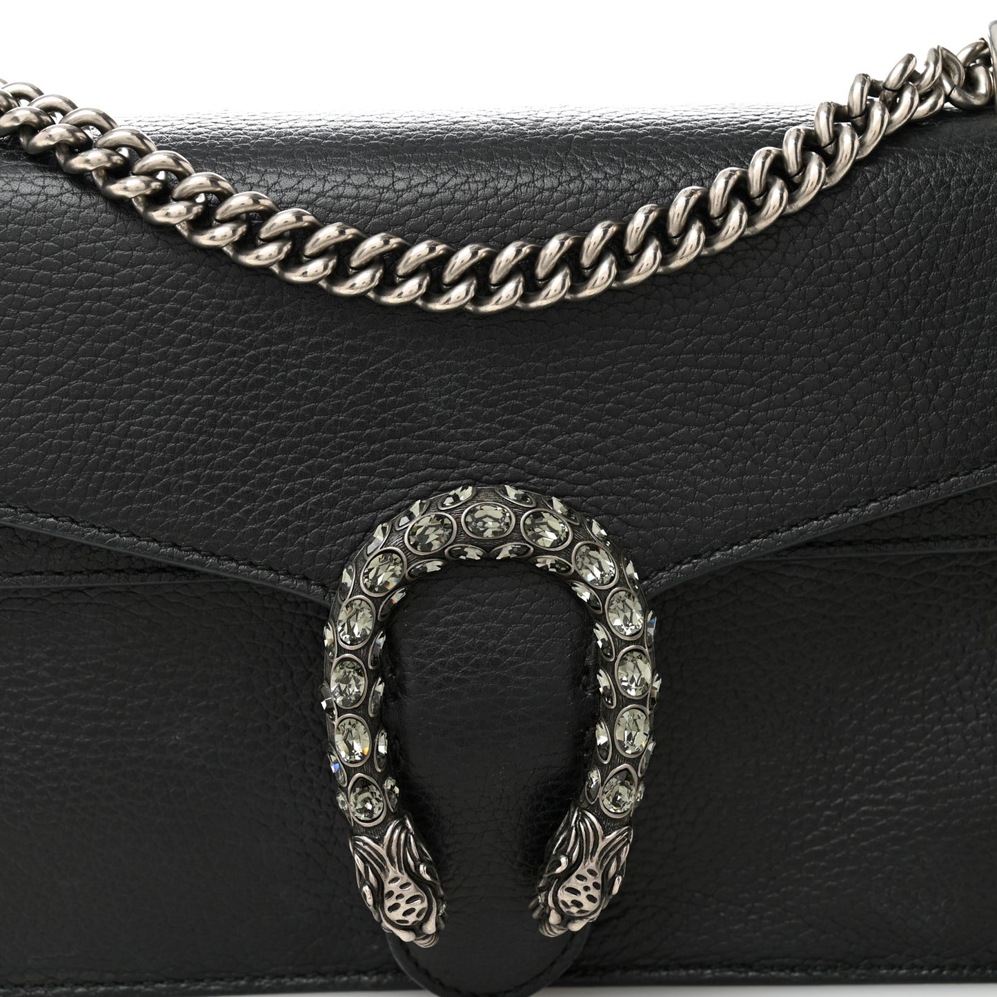 Pebbled Calfskin Small Dionysus Shoulder Bag Black