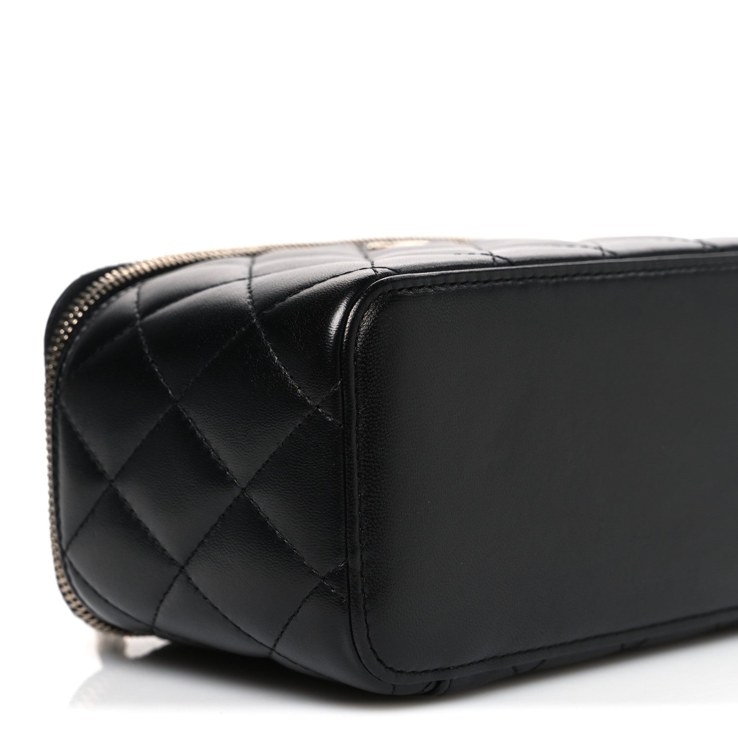 Chanel Lambskin Quilted Small Top Handle Vanity Case With Chain Black 9 of 10