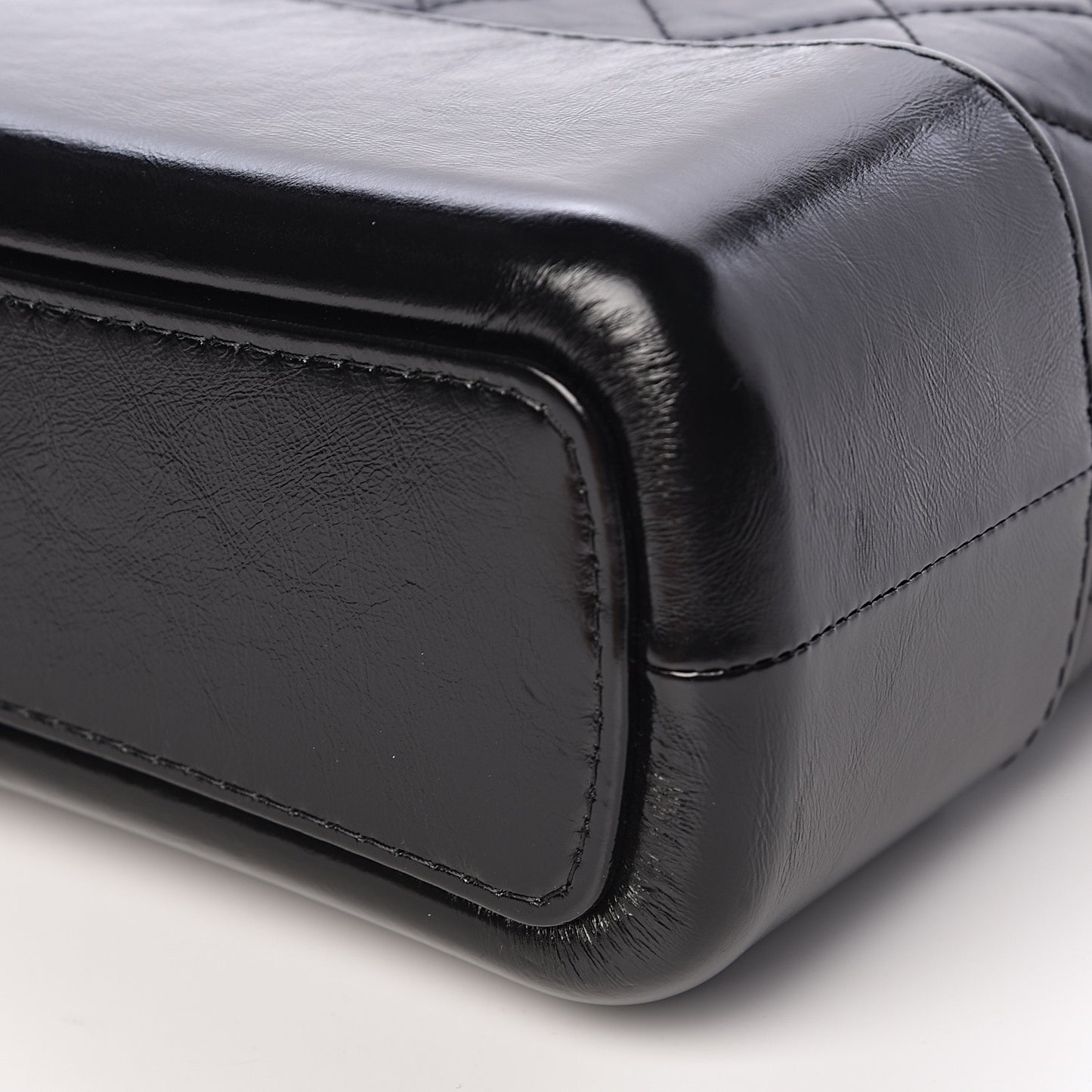 Aged Calfskin Quilted Medium Gabrielle Hobo Black