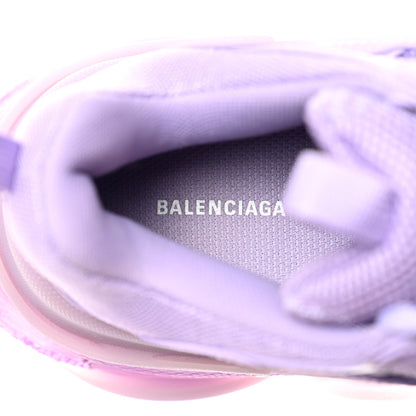 Balenciaga Fabric Mesh Clear Sole Womens Triple S Sneakers 38 Light Lilac White 7 of 9