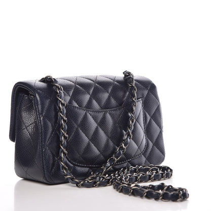 Chanel Caviar Quilted Mini Rectangular Flap Navy 3 of 7