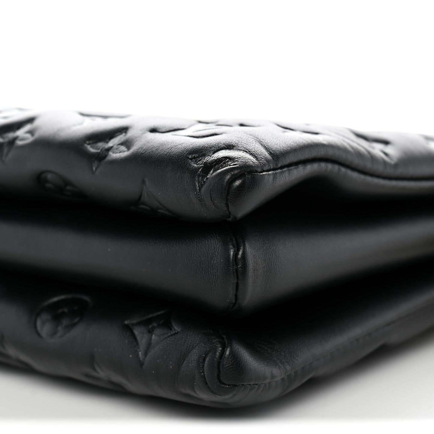 Lambskin Embossed Monogram Coussin MM Black