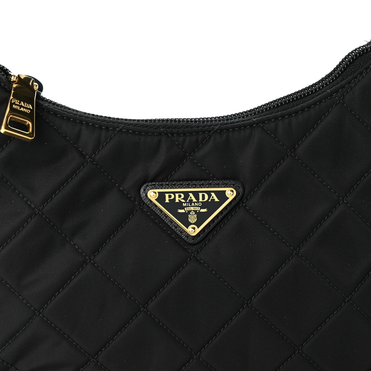 Tessuto Nylon Stitched Shoulder Bag Black