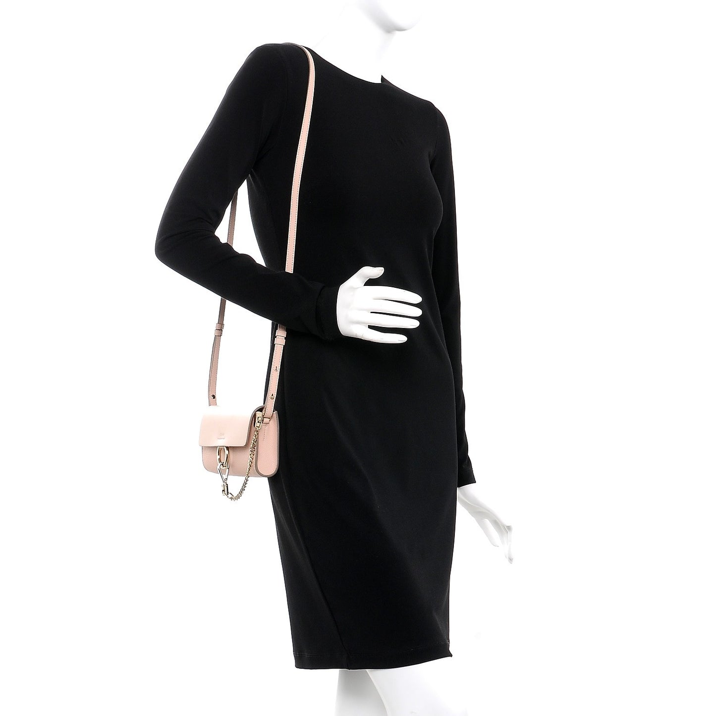Calfskin Mini Faye Shoulder Bag Cement Pink