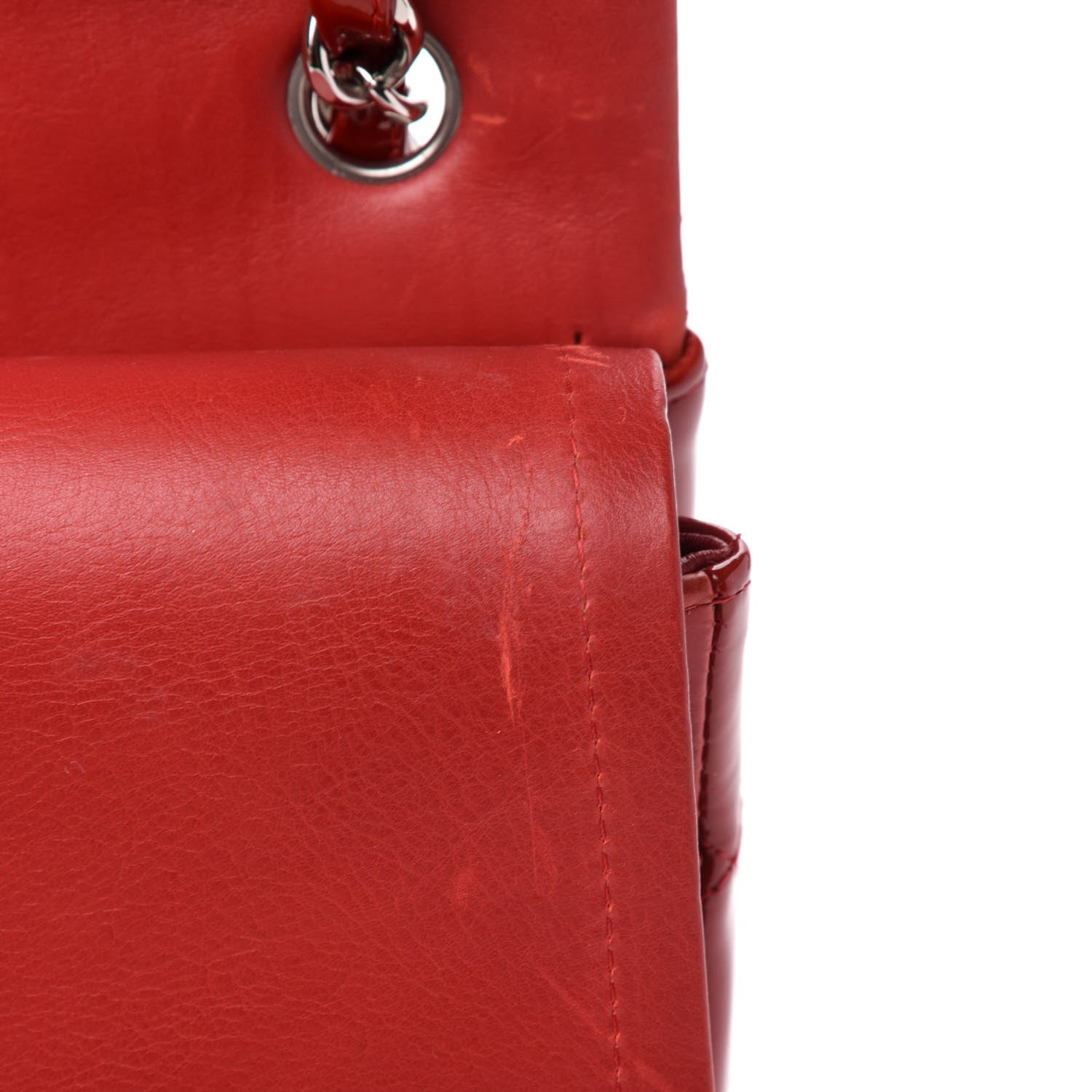 Chanel Patent Quilted Jumbo Double Flap Red 9 of 14