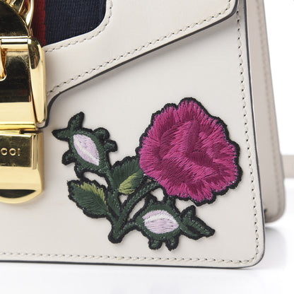 Gucci Calfskin Embroidered Mini Sylvie Top Handle Bag White 15 of 18
