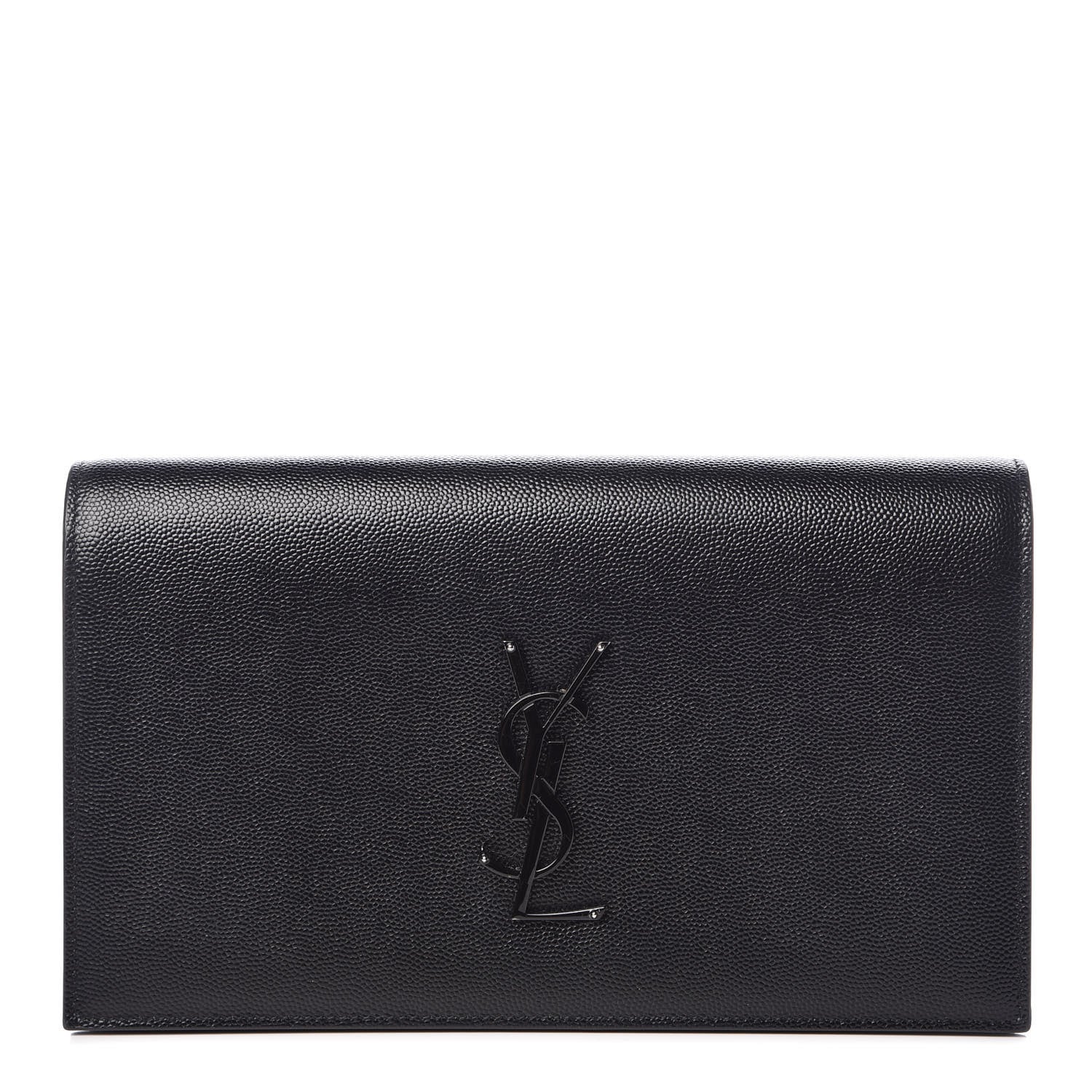 Saint Laurent Grain De Poudre Classic Monogram Kate Clutch Black 1 of 12