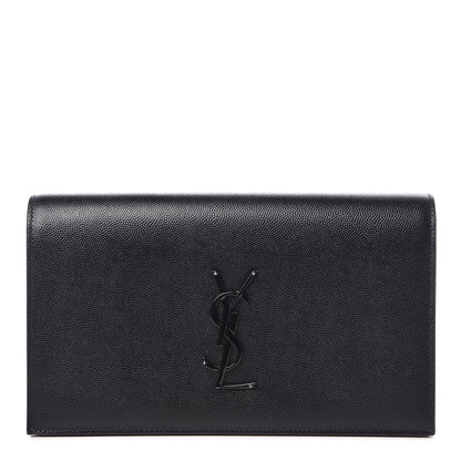 Saint Laurent Grain De Poudre Classic Monogram Kate Clutch Black 1 of 12