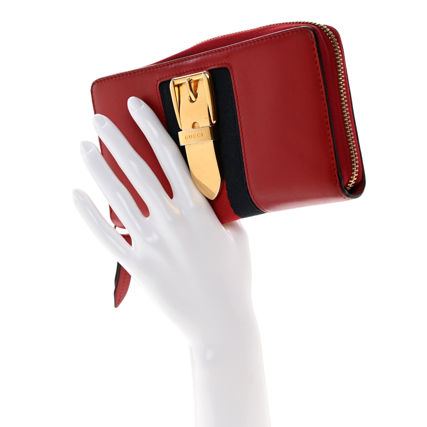 Calfskin Sylvie Zip Around Wallet Hibiscus Red
