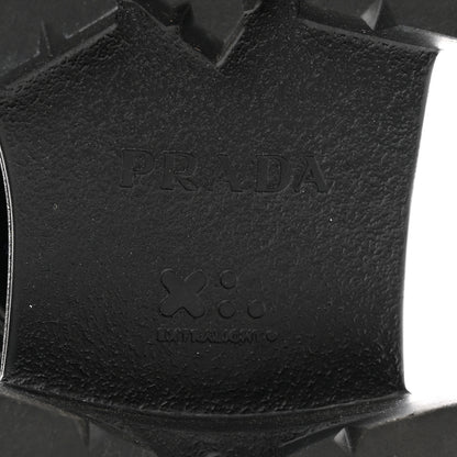 Prada Spazzolato Rois Re-Nylon Metal Triangle Logo Mens Monolith Pouch Pocket 60mm Combat Boots 11 Black 8 of 12