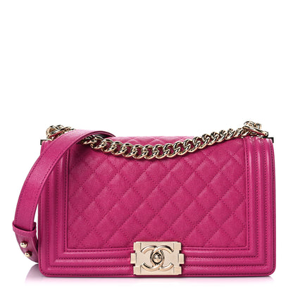 Chanel Caviar Quilted Medium Boy Flap Fuchsia 1 of 10