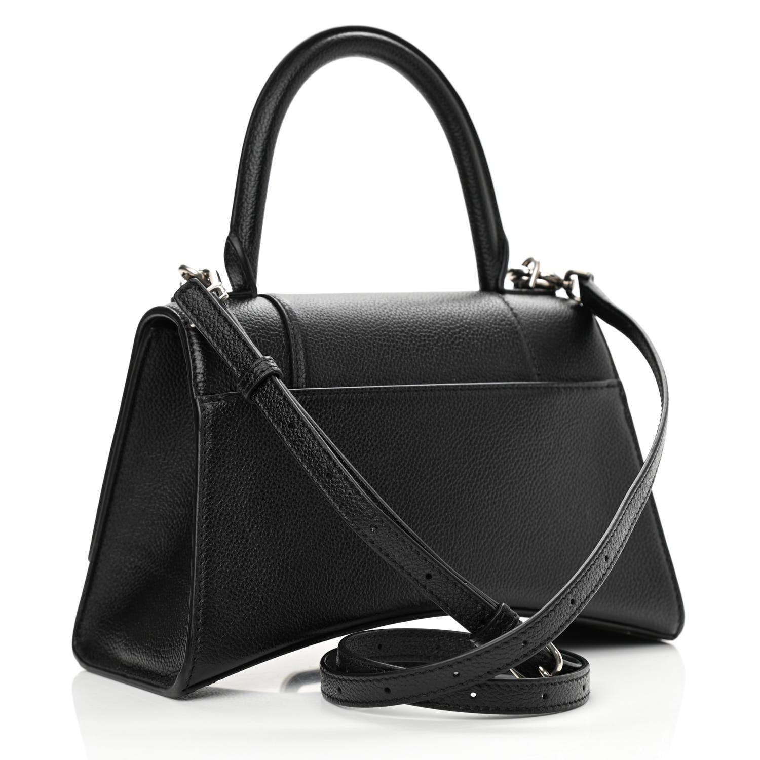 Balenciaga Grained Calfskin Small Hourglass Top Handle Bag Black 3 of 8