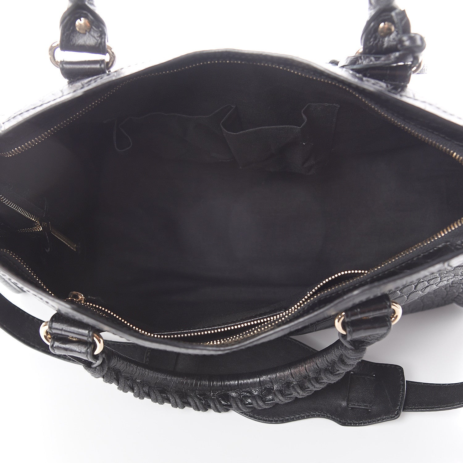 Balenciaga Calfskin Crocodile Embossed Giant 12 Gold Hardware City Black 4 of 7