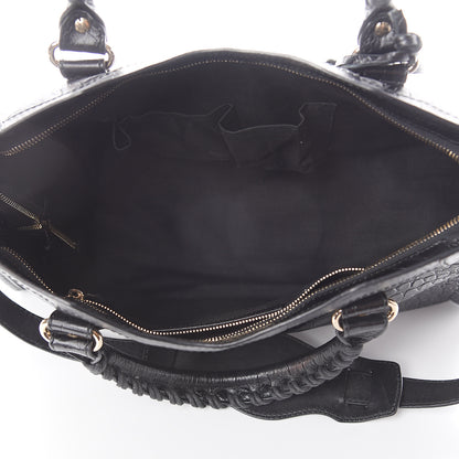 Balenciaga Calfskin Crocodile Embossed Giant 12 Gold Hardware City Black 4 of 7