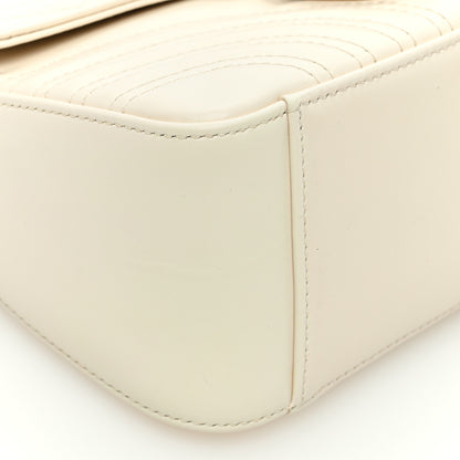 Gucci Calfskin Matelasse Mini GG Marmont Top Handle Shoulder Bag White 9 of 10
