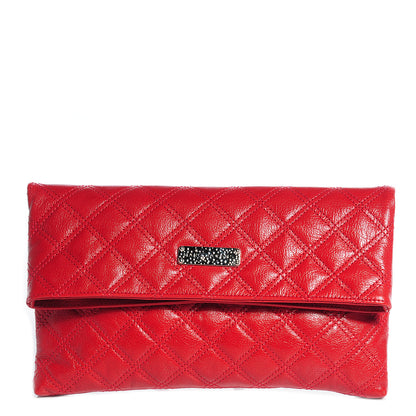 Marc Jacobs Lambskin Quilted Large Baroque Eugenie Clutch Red 1 of 12