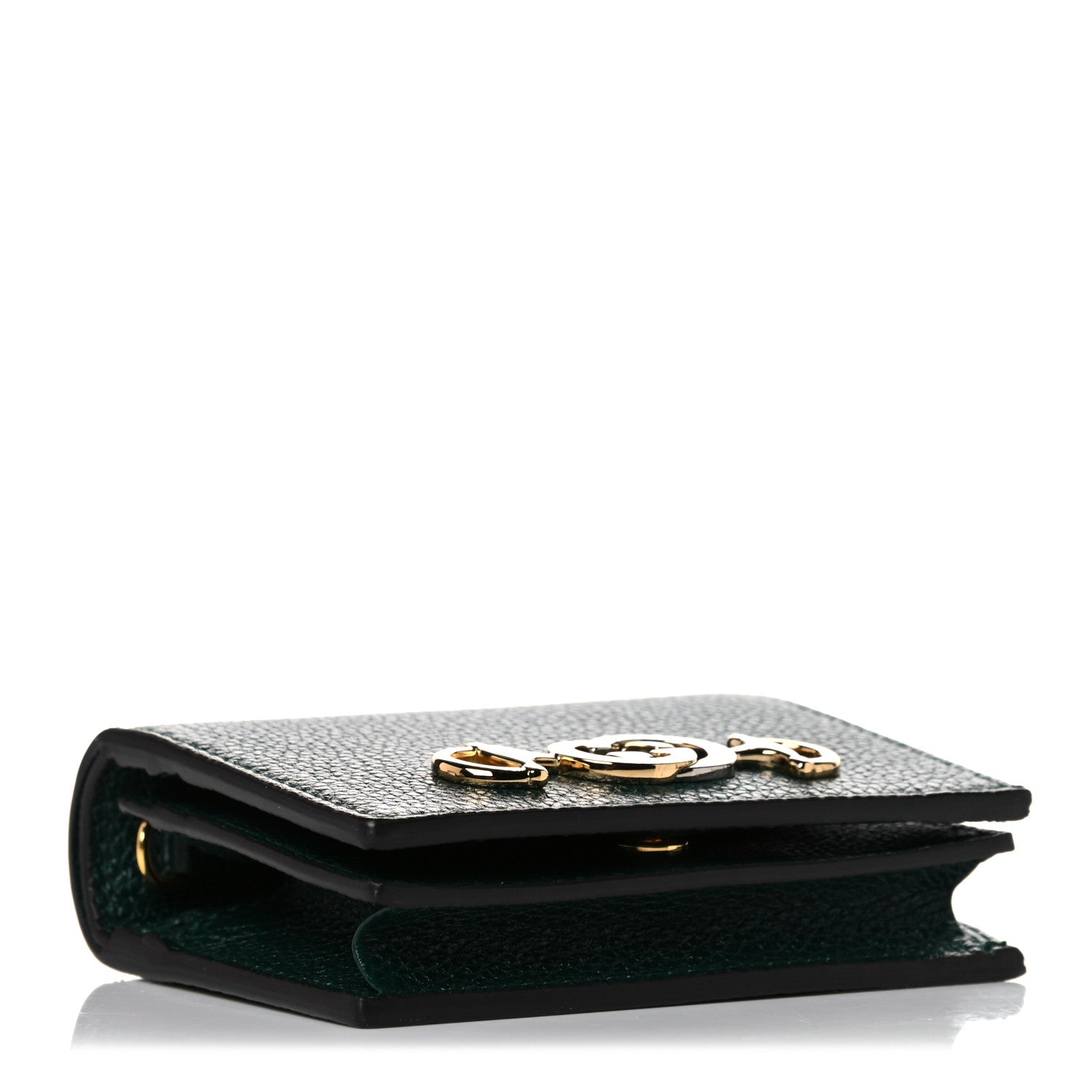 Gucci Grainy Calfskin Zumi Chain Card Case Wallet Vintage Green 4 of 10