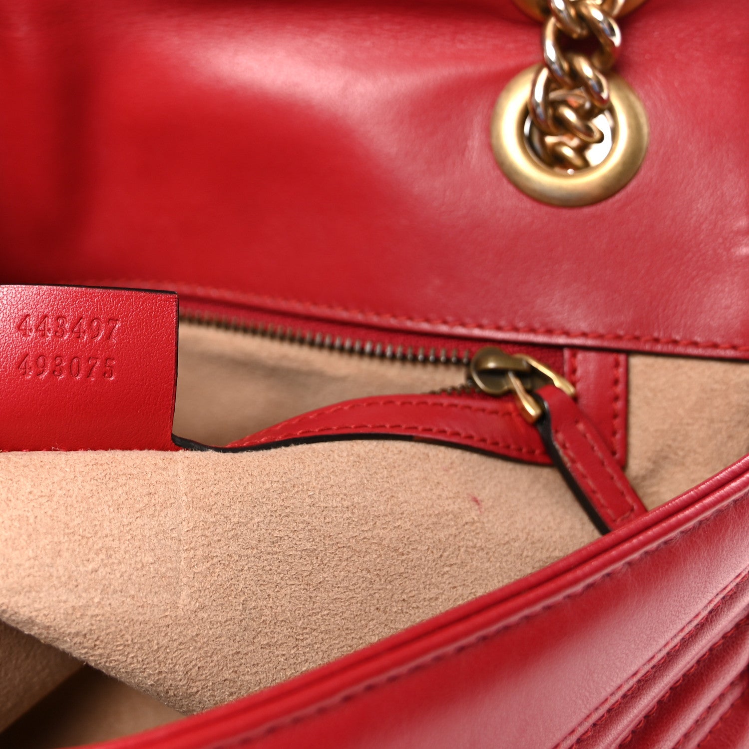 Gucci Calfskin Matelasse Small GG Marmont Shoulder Bag Hibiscus Red 7 of 10