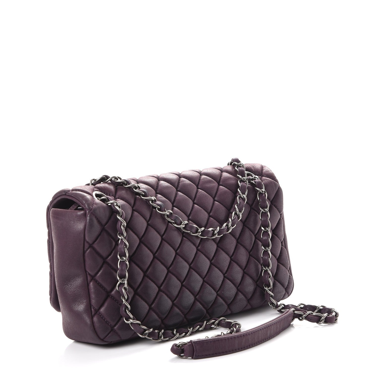 Chanel Iridescent Calfskin Small New Bubble Flap Plum 3 of 9