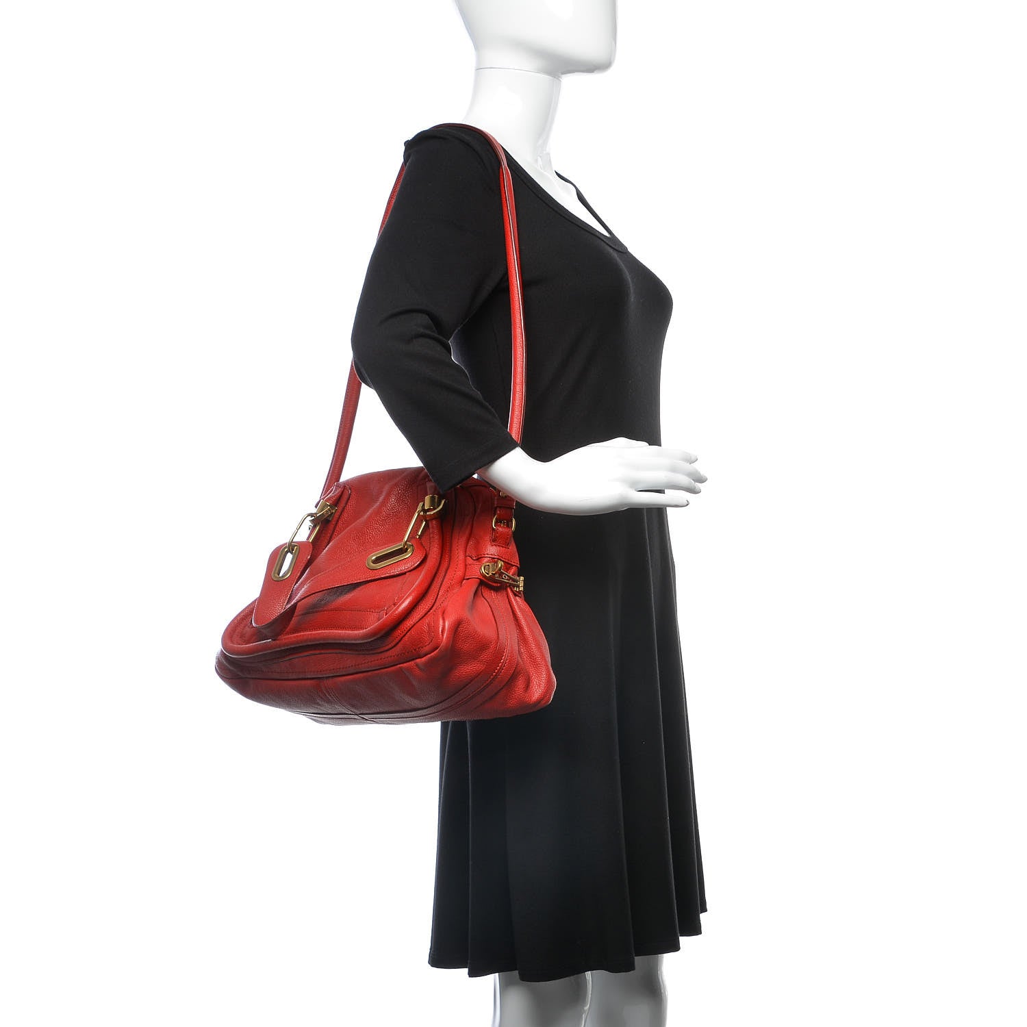 Chloe Calfskin Medium Paraty Holly Berry 2 of 17