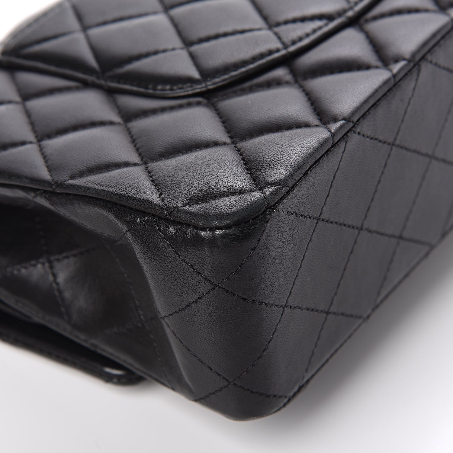 Chanel Lambskin Quilted Medium Double Flap Black 13 of 16