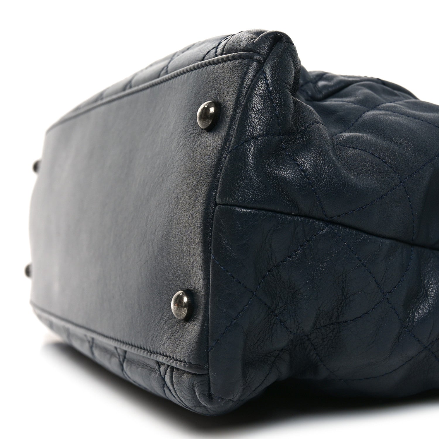 Chanel Calfskin Quilted Large Coco Pleats Tote Navy 10 of 11