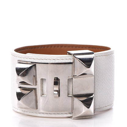 Hermes Epsom Collier de Chien CDC Bracelet L White 3 of 6