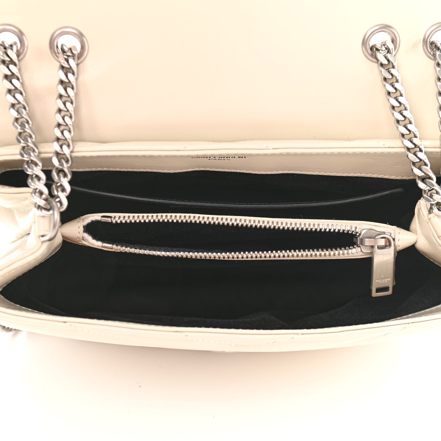 Saint Laurent Calfskin Y Quilted Monogram Small Loulou Chain Satchel Ivory 5 of 11